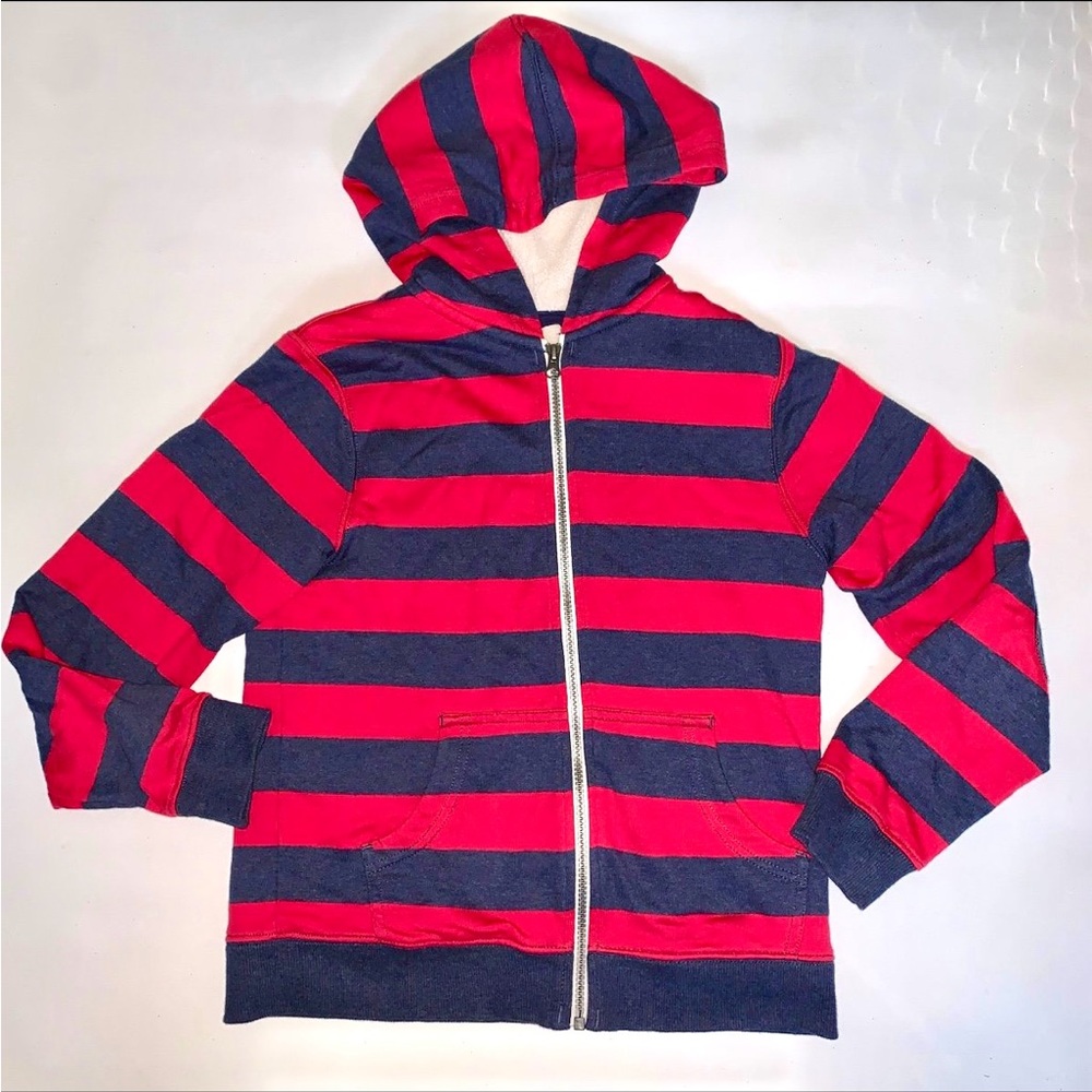 Boys Hanna Andersson Print Faux Shearling Lined Zippered Hoodie 140 10